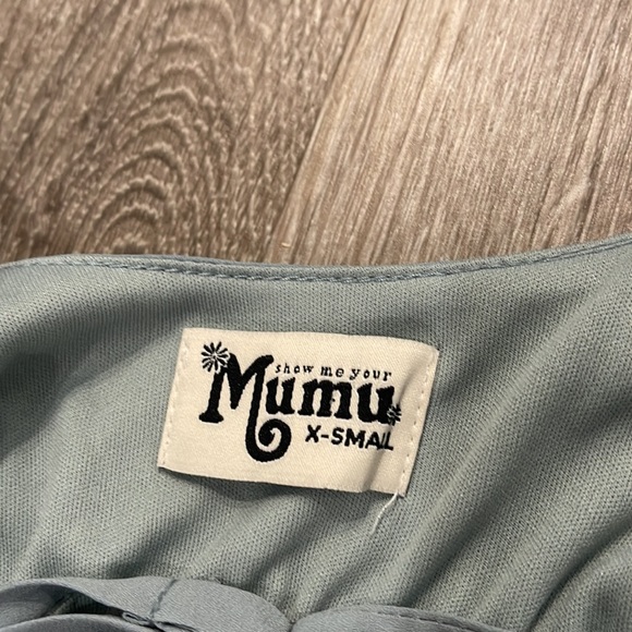 Show Me Your Mumu Soft Charcoal Crisp Caitlin ruffle Maxi dress sz XS - Picture 5 of 7